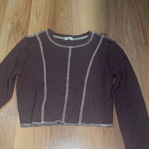 Garage brown crop long sleeve